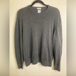 Gap Men’s Crewneck Lightweight Linen Blend Sweater Black Long Sleeve Roll Neck L